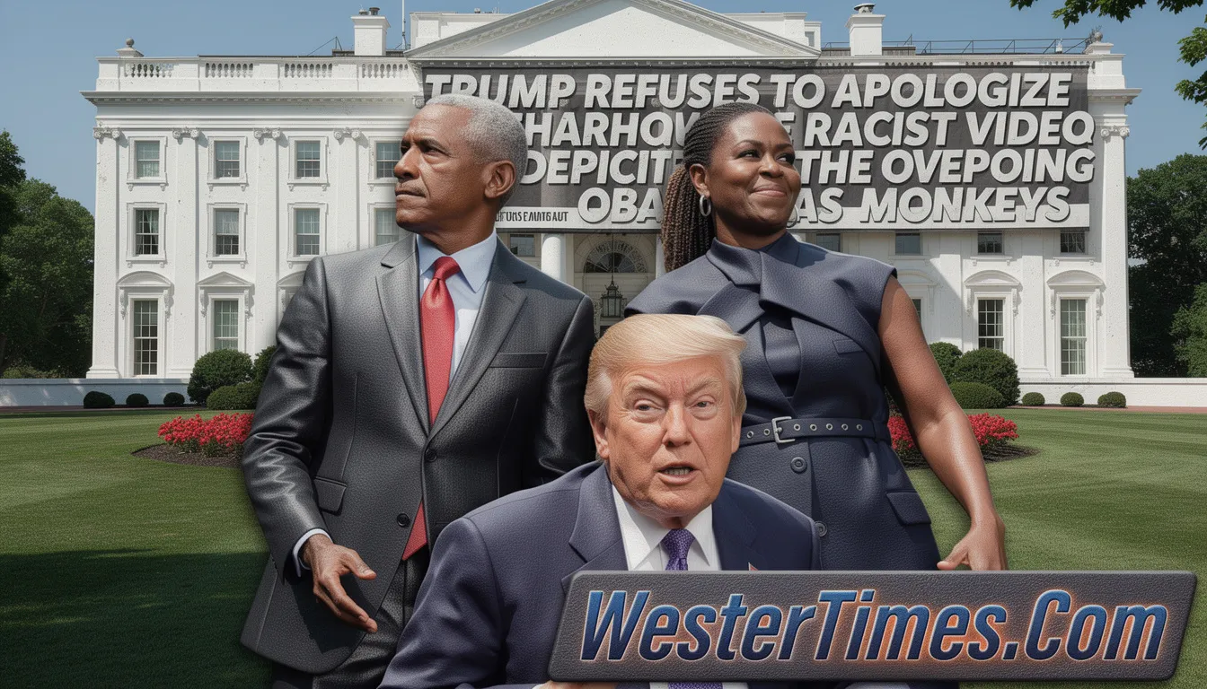 Trump Refuses to Apologize After Sharing Racist Video Depicting the Obamas as Monkeys